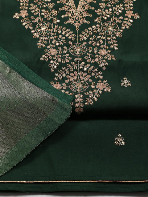 Meena Bazaar Embroidered Art Silk Unstitched Dress Material - Image 3