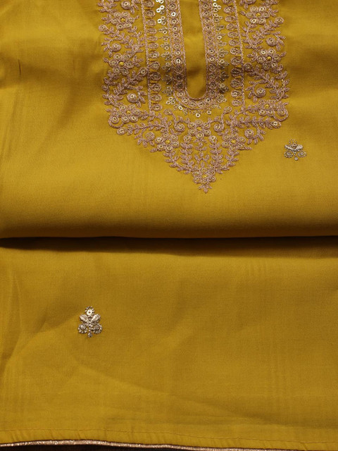 Meena Bazaar Embroidered Art Silk Unstitched Dress Material - Image 3