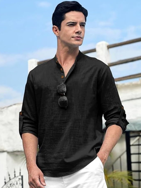 Vida Loca Band Collar Cotton Straight Kurta