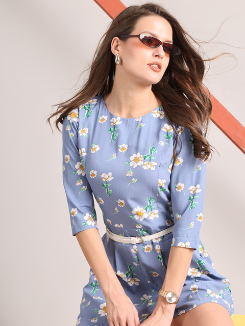 La Zoire Women Printed Round Neck Playsuit