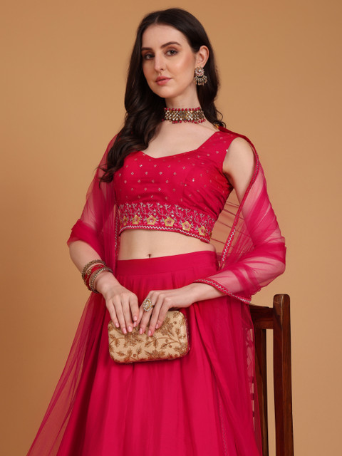 Kinjo Floral Embroidered Blouson Crop Top