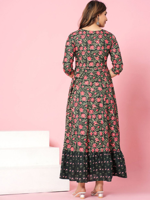Da Vastraagaar Floral Printed Round Neck Anarkali Kurta - Image 4