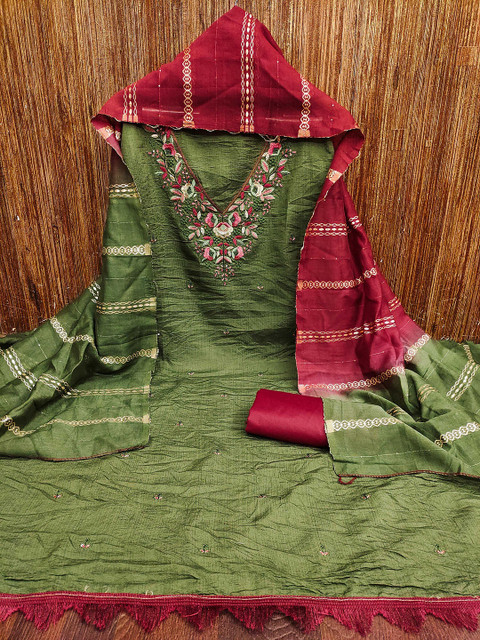 KALINI Embroidered Unstitched Dress Material - Image 3