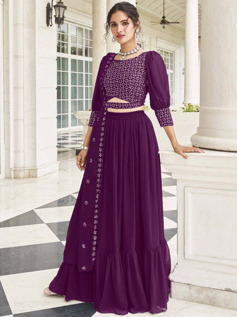 SANCIA Embroidered Top with Skirt & Dupatta