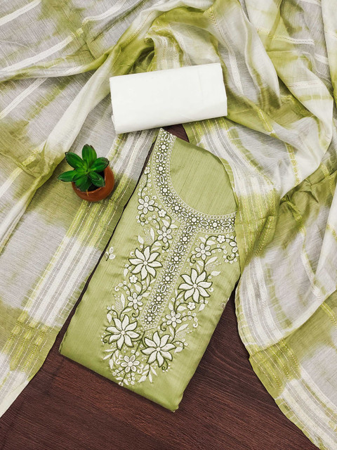KALINI Embroidered Pure Cotton Unstitched Dress Material