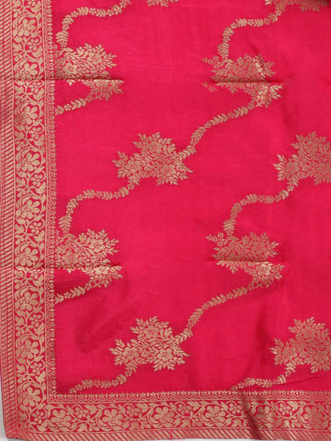 Meena Bazaar Embroidered Art Silk Unstitched Dress Material - Image 5