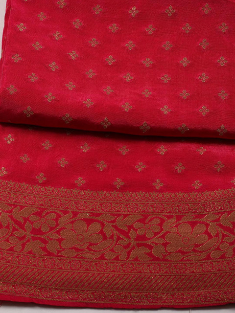 Meena Bazaar Embroidered Art Silk Unstitched Dress Material - Image 4
