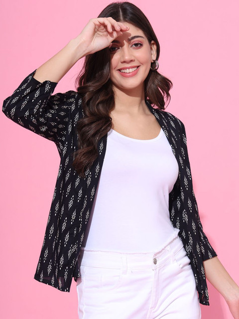 DECKEDUP Floral Printed Cotton Shrug