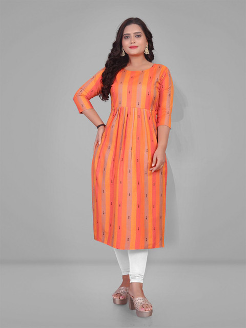 Lerkiza Striped A-Line Pure Cotton Maternity Kurta