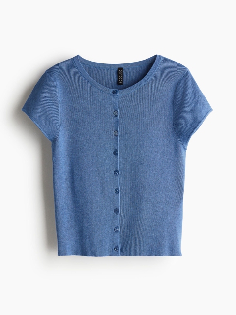 H&M Short-Sleeved Fine-Knit Cardigan