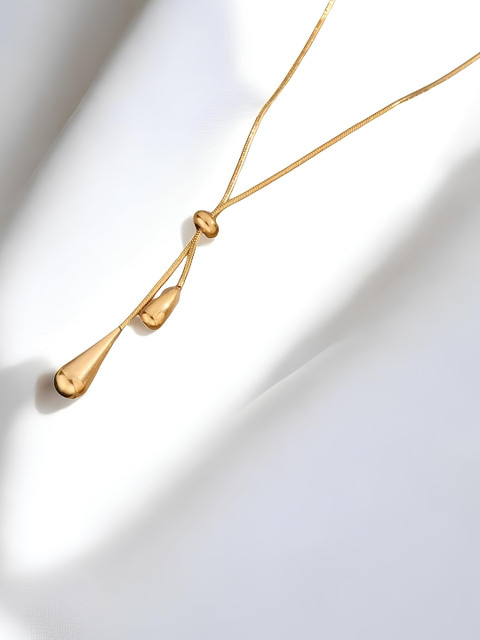 KARISHMA KREATIONS Gold-Plated Stainless Steel Water Drop Minimal Chains - Image 5