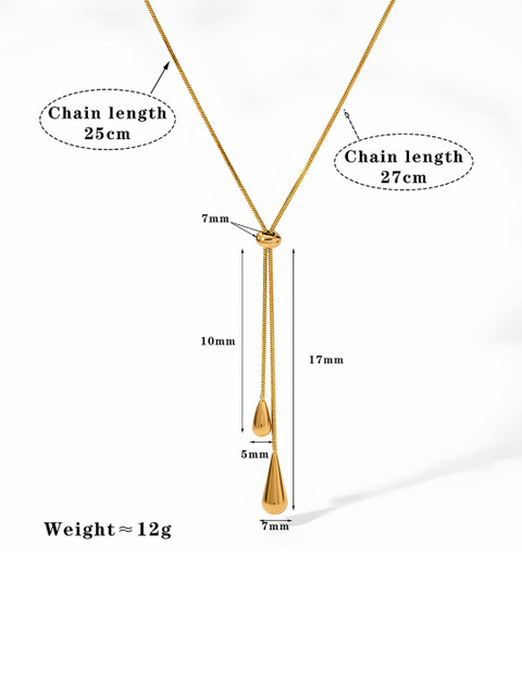 KARISHMA KREATIONS Gold-Plated Stainless Steel Water Drop Minimal Chains - Image 7