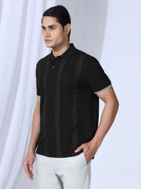 Blackberrys Men Geometric Printed Polo Collar Cotton Slim Fit T-shirt - Image 4