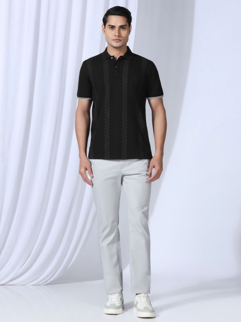 Blackberrys Men Geometric Printed Polo Collar Cotton Slim Fit T-shirt - Image 6