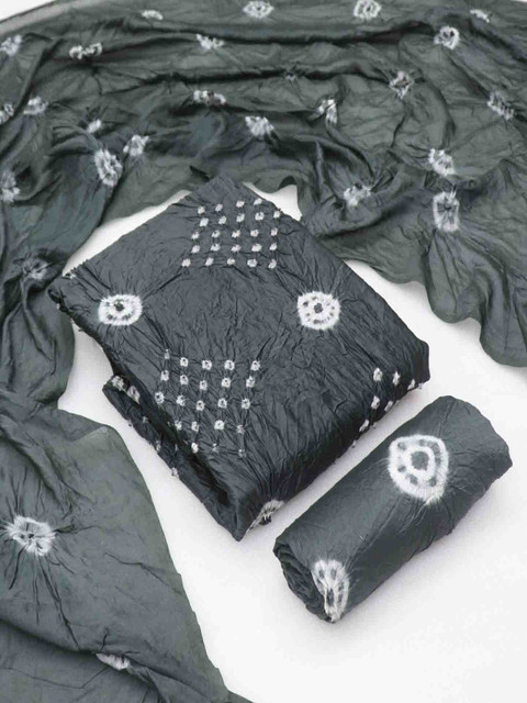 KALINI Dyed Bandhani Unstitched Dress Material