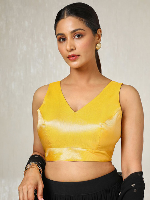 Soch Women Woven Designed V Neck Padded Saree Blouse