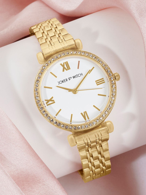 JOKER & WITCH Women Embellished Dial & Stainless Steel Straps Analogue Watch AMWW922