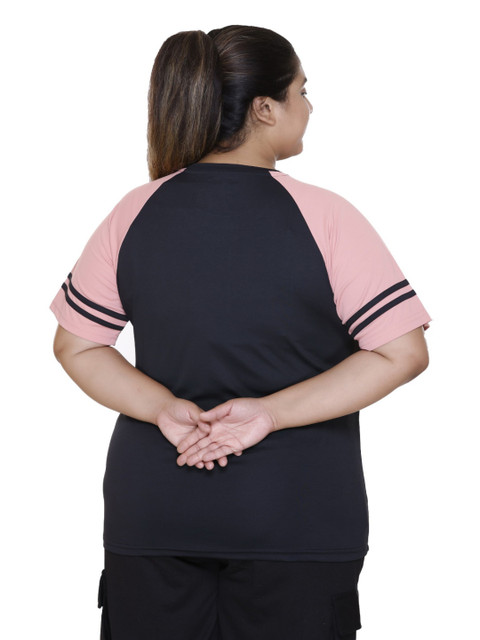 White Moon Women Plus Size Typography Printed Round Neck T-shirt - Image 5