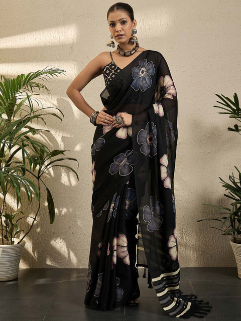 all about you Floral Printed Saree with Blouse Piece