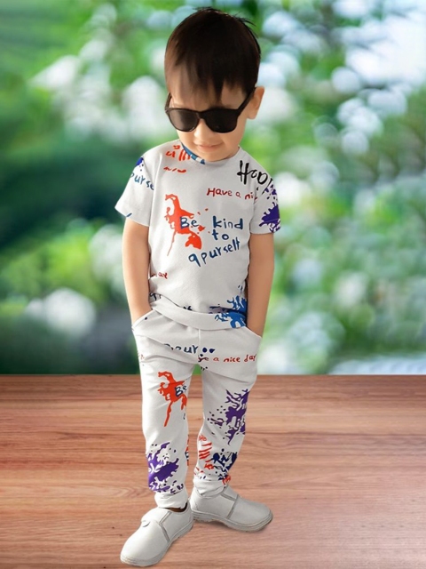 HEERALI FASHION Kids New Basics Printed Round Neck T-shirt With Trouser