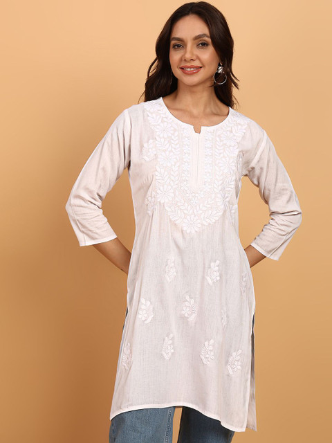 TOP N THREAD Women Ethnic Motifs Embroidered Chikankari Kurti