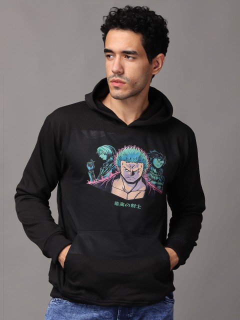 zentik Men Printed Hooded Pullover Sweatshirt - Image 3