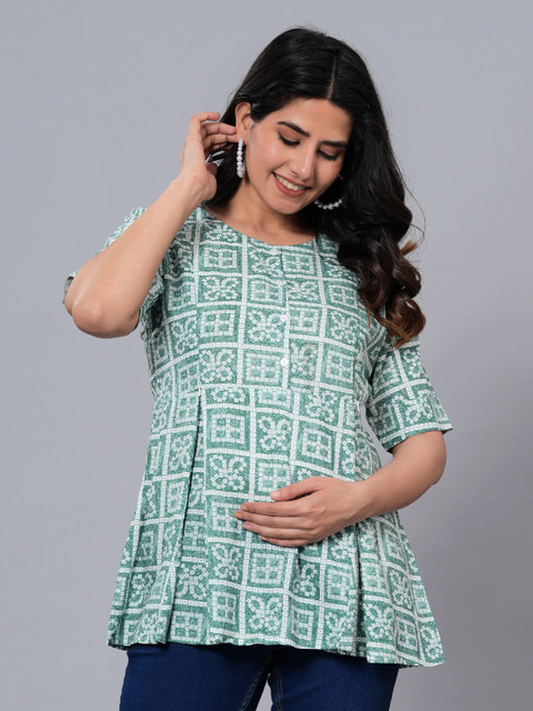 NNAVDHA Women Printed A-Line Maternity Top