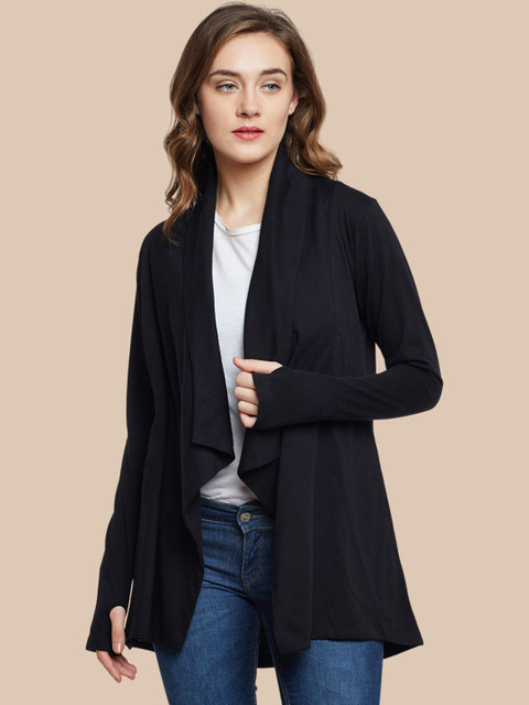 Hypernation V-Neck Pure Cotton Open Front Shrug