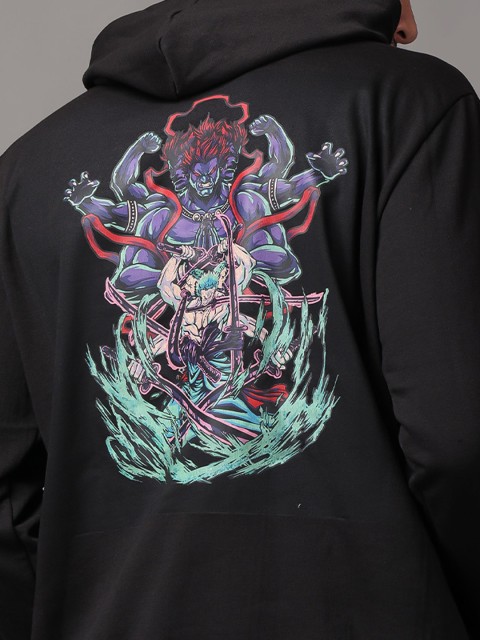 zentik Men Printed Hooded Pullover Sweatshirt - Image 2