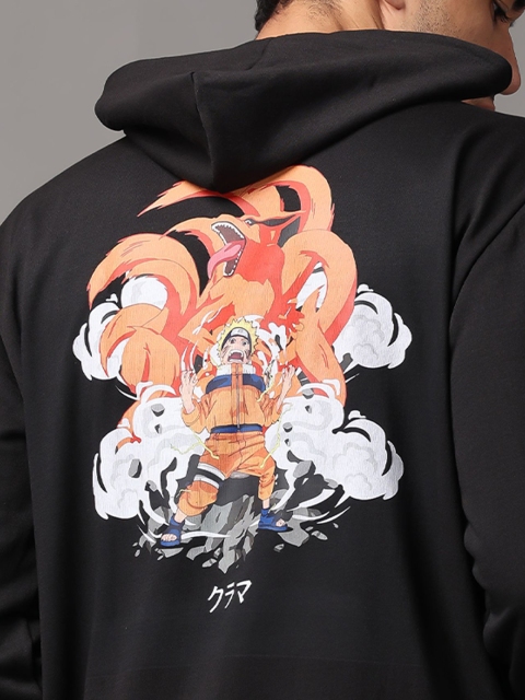 zentik Men 90s ANIME Graphic Printed Hooded Sweatshirt - Image 2