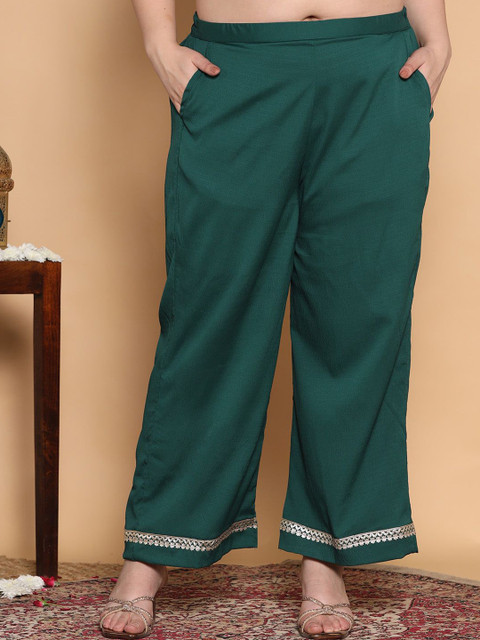 LetsDressUp Women Textured Palazzo Embellished