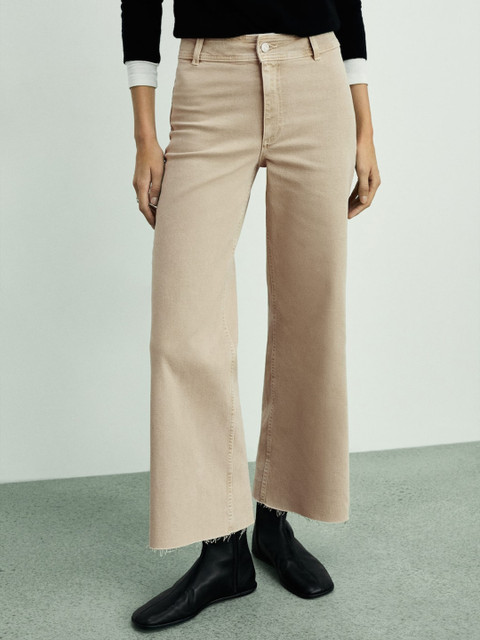 MANGO Women Stretchable Jeans with Raw Edge Detail