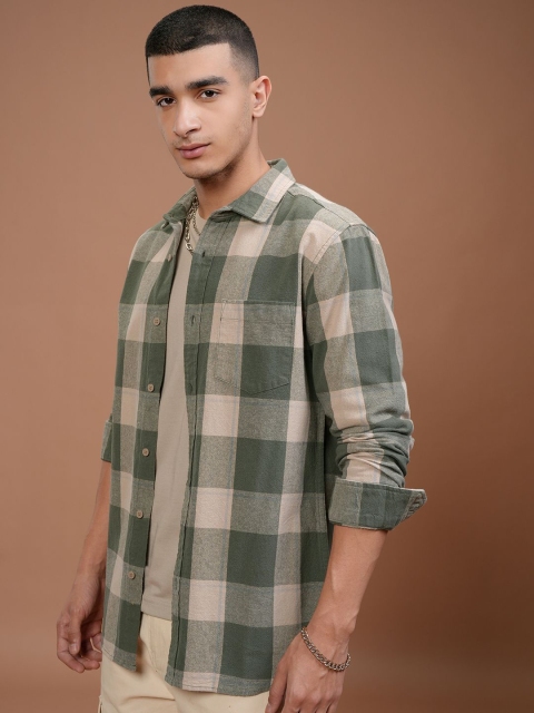 HIGHLANDER Men Checked Slim Fit Casual Shirt - Image 5