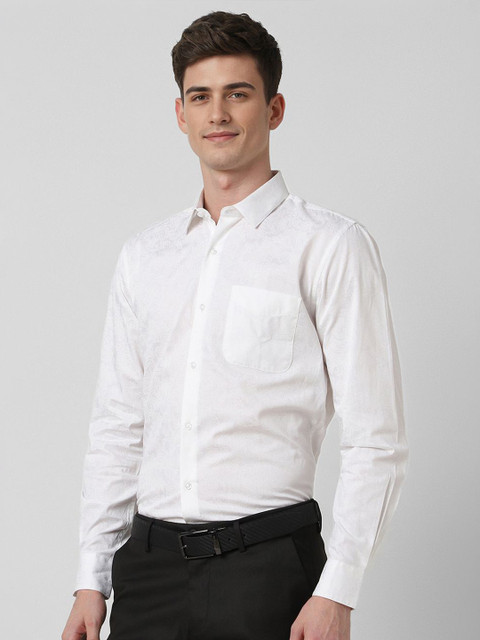 Peter England Men Slim Fit Spread Collar Floral Printed Cotton Formal Shirt - Image 3