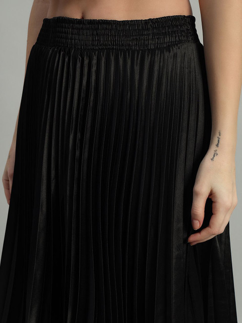 ZRI Women Satin Pleated Maxi Skirts - Image 7
