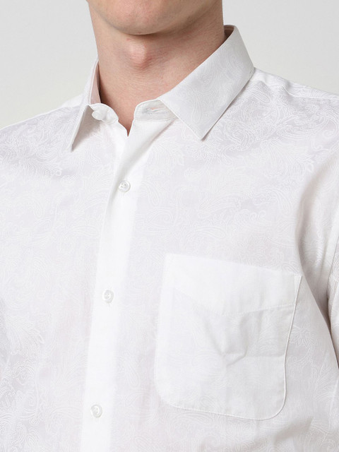 Peter England Men Slim Fit Spread Collar Floral Printed Cotton Formal Shirt - Image 2