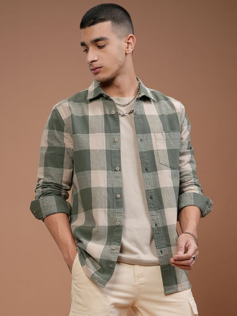 HIGHLANDER Men Checked Slim Fit Casual Shirt - Image 2