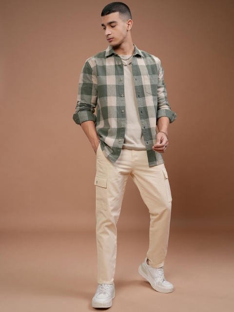 HIGHLANDER Men Checked Slim Fit Casual Shirt - Image 7