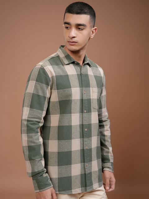 HIGHLANDER Men Checked Slim Fit Casual Shirt - Image 4