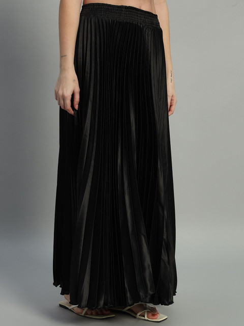 ZRI Women Satin Pleated Maxi Skirts - Image 2