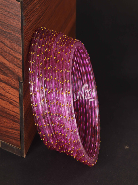 LAVAZZA Set Of 12 Raindrop Glass Crystals & Zircon Diamond Beaded Bangles