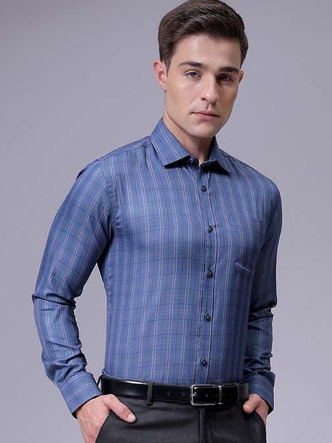 The Indian Garage Co. X Luxe Men Slim Fit Cutaway Collar Tartan Checked Formal Shirt - Image 2