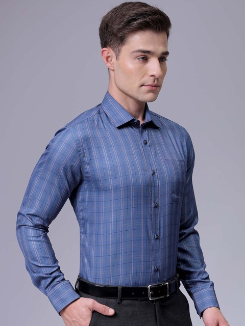 The Indian Garage Co. X Luxe Men Slim Fit Cutaway Collar Tartan Checked Formal Shirt - Image 4