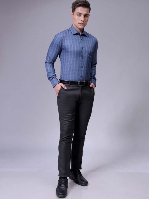 The Indian Garage Co. X Luxe Men Slim Fit Cutaway Collar Tartan Checked Formal Shirt - Image 7