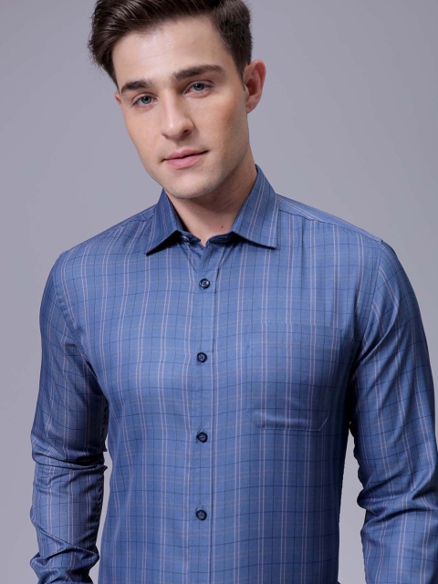 The Indian Garage Co. X Luxe Men Slim Fit Cutaway Collar Tartan Checked Formal Shirt