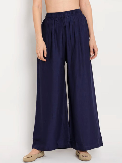 NYPA Women Flared Knitted Palazzos