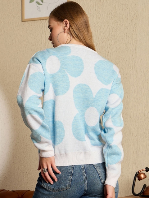 Berrylush Women Floral Printed Pullover Sweaters - Image 4