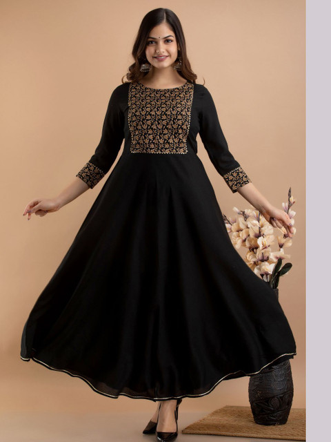 RAAKA Ethnic Motifs Printed Gotta Patti Empire Anarkali Kurta - Image 2