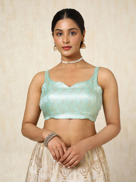 Soch Zari Woven Padded Tussar Saree Blouse