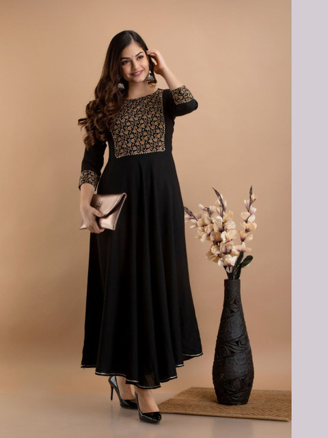 RAAKA Ethnic Motifs Printed Gotta Patti Empire Anarkali Kurta - Image 5